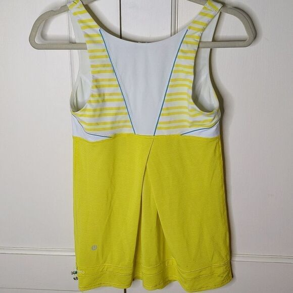 LULULEMON RUN TA TA TOPPER Yellow Tank Top Activewear Size Small - Picture 6 of 9